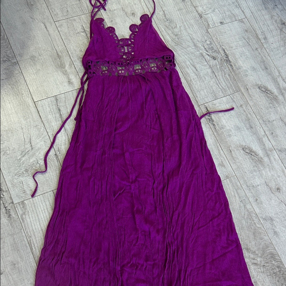 Shinestar Violet Lace Maxi Dress